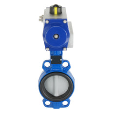 DN80 (3 inch) Wafer Pneumatic Butterfly Valve GGG40-GGG40 polyamide-coated-EPDM Spring Closed - BFLW