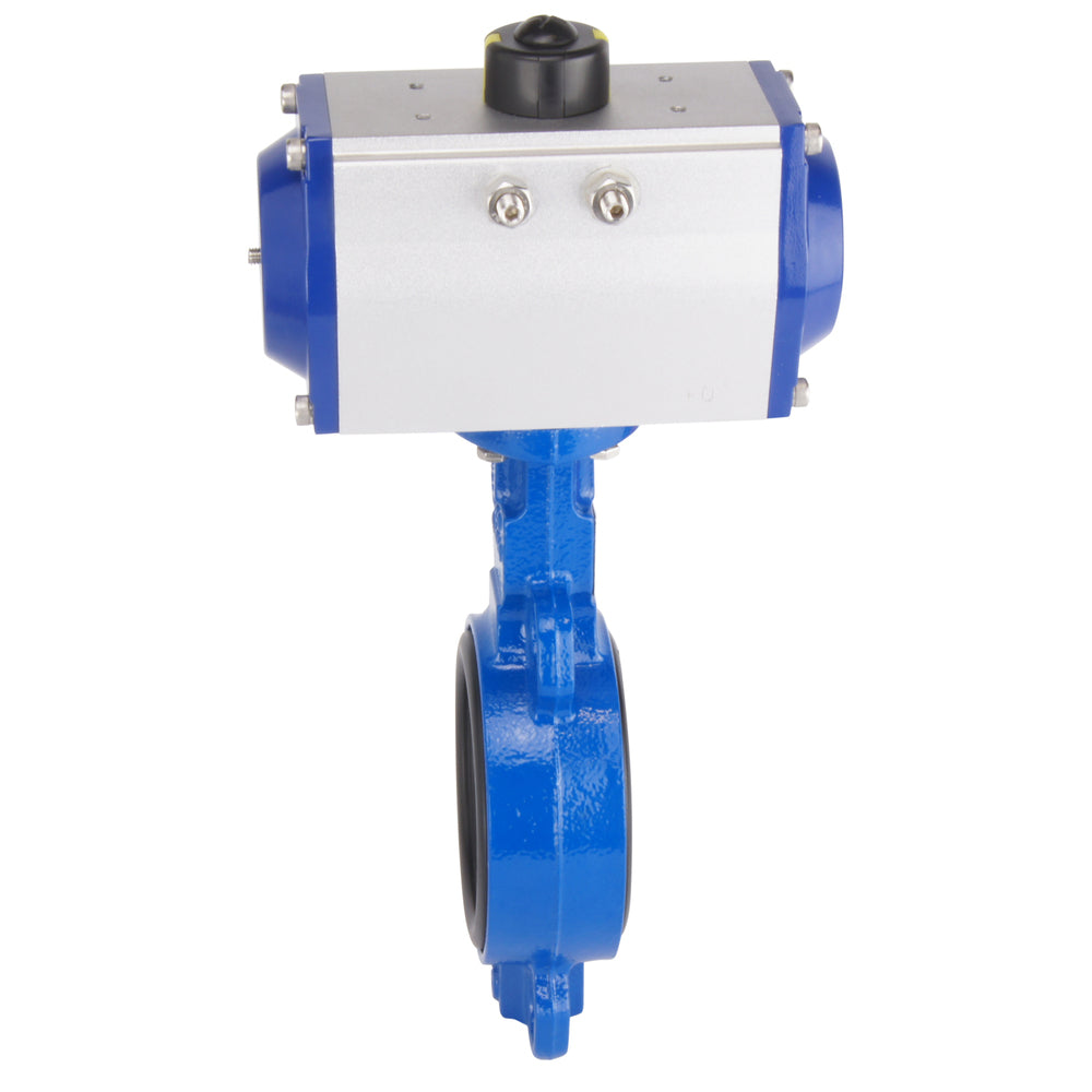 DN50 (2 inch) Wafer Pneumatic Butterfly Valve GGG40-Stainless Steel-NBR Spring Closed - BFLW