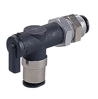 6mm - 4mm Bulkhead Union Elbow 2-Way Ball Valve Series 10
