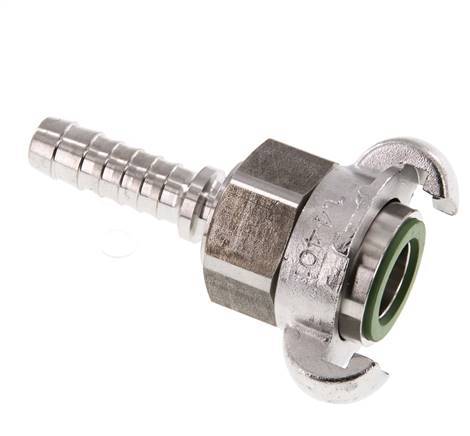 Stainless Steel DN 10 DIN 3238 Twist Claw Coupling 13 mm (1/2'') Hose Barb