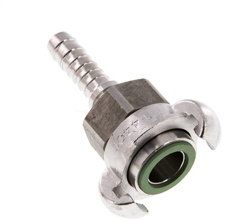 Stainless Steel DN 10 DIN 3238 Twist Claw Coupling 13 mm (1/2'') Hose Barb