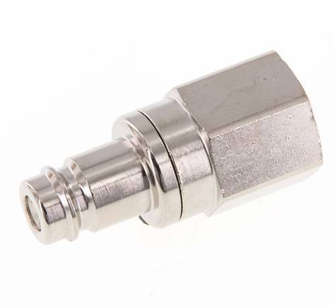 Nickel-plated Brass DN 10 Air Coupling Plug G 3/8 inch Female Double Shut-Off