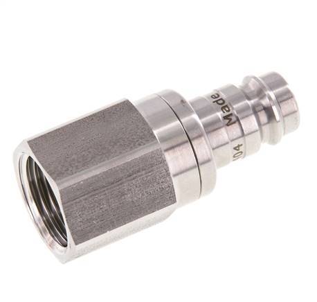 Stainless Steel 316L DN 10 Air Coupling Plug G 1/2 inch Female Double Shut-Off