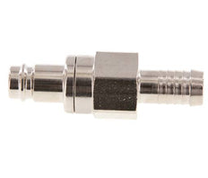 Nickel-plated Brass DN 10 Air Coupling Plug 13 mm Hose Pillar Double Shut-Off