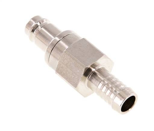 Nickel-plated Brass DN 10 Air Coupling Plug 13 mm Hose Pillar Double Shut-Off