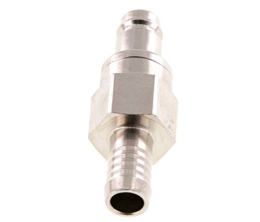 Nickel-plated Brass DN 10 Air Coupling Plug 10 mm Hose Pillar Double Shut-Off