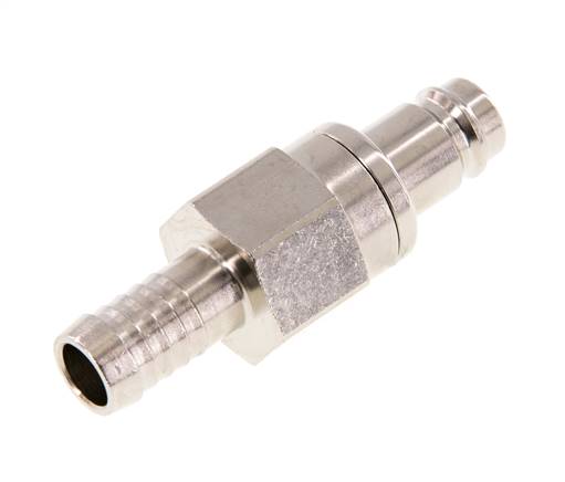 Nickel-plated Brass DN 10 Air Coupling Plug 10 mm Hose Pillar Double Shut-Off