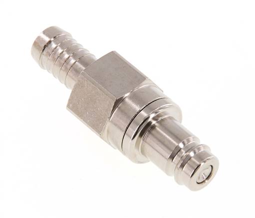 Nickel-plated Brass DN 10 Air Coupling Plug 13 mm Hose Pillar Double Shut-Off