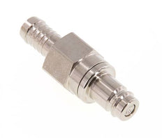 Nickel-plated Brass DN 10 Air Coupling Plug 13 mm Hose Pillar Double Shut-Off