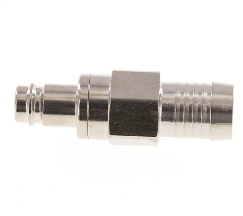 Nickel-plated Brass DN 10 Air Coupling Plug 19 mm Hose Pillar Double Shut-Off