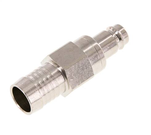 Nickel-plated Brass DN 10 Air Coupling Plug 19 mm Hose Pillar Double Shut-Off