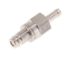 Nickel-plated Brass DN 10 Air Coupling Plug 9 mm Hose Pillar Double Shut-Off