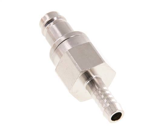 Nickel-plated Brass DN 10 Air Coupling Plug 9 mm Hose Pillar Double Shut-Off