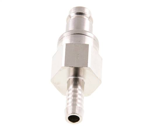 Nickel-plated Brass DN 10 Air Coupling Plug 9 mm Hose Pillar Double Shut-Off