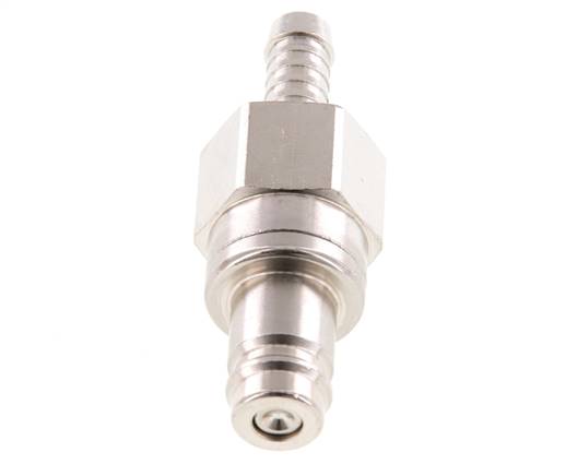Nickel-plated Brass DN 10 Air Coupling Plug 9 mm Hose Pillar Double Shut-Off