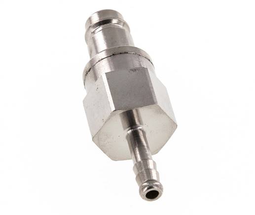 Nickel-plated Brass DN 10 Air Coupling Plug 6 mm Hose Pillar Double Shut-Off