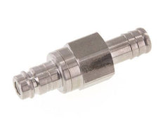 Stainless steel DN 10 Air Coupling Plug 13 mm Hose Pillar Double Shut-Off