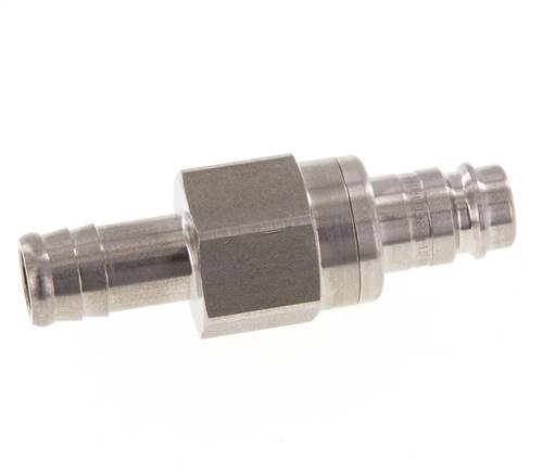 Stainless steel DN 10 Air Coupling Plug 13 mm Hose Pillar Double Shut-Off