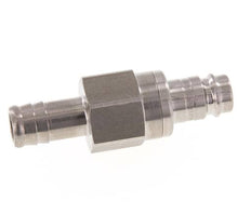 Stainless steel DN 10 Air Coupling Plug 13 mm Hose Pillar Double Shut-Off