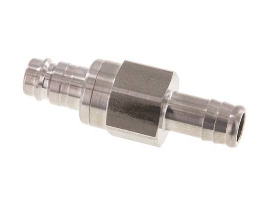 Stainless steel DN 10 Air Coupling Plug 13 mm Hose Pillar Double Shut-Off
