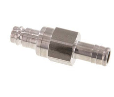 Stainless steel DN 10 Air Coupling Plug 13 mm Hose Pillar Double Shut-Off