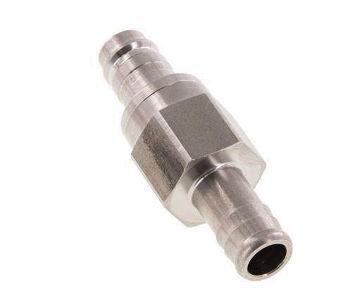 Stainless steel DN 10 Air Coupling Plug 13 mm Hose Pillar Double Shut-Off