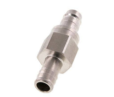 Stainless steel DN 10 Air Coupling Plug 13 mm Hose Pillar Double Shut-Off