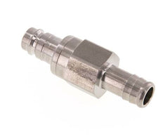 Stainless steel DN 10 Air Coupling Plug 13 mm Hose Pillar Double Shut-Off