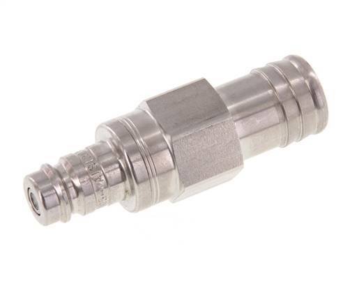 Stainless steel DN 10 Air Coupling Plug 19 mm Hose Pillar Double Shut-Off
