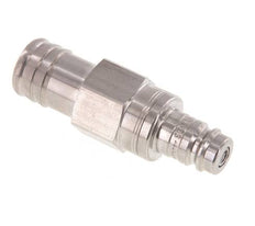 Stainless steel DN 10 Air Coupling Plug 19 mm Hose Pillar Double Shut-Off