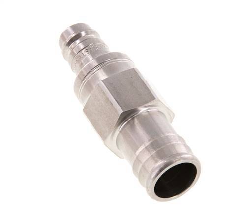 Stainless steel DN 10 Air Coupling Plug 19 mm Hose Pillar Double Shut-Off