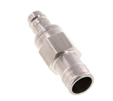 Stainless steel DN 10 Air Coupling Plug 19 mm Hose Pillar Double Shut-Off