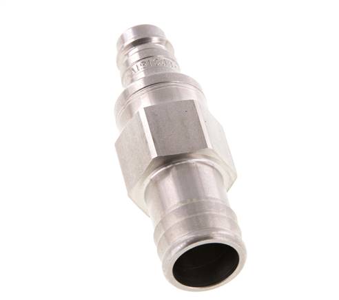 Stainless steel DN 10 Air Coupling Plug 19 mm Hose Pillar Double Shut-Off