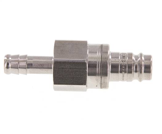 Stainless steel DN 10 Air Coupling Plug 9 mm Hose Pillar Double Shut-Off