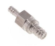 Stainless steel DN 10 Air Coupling Plug 9 mm Hose Pillar Double Shut-Off