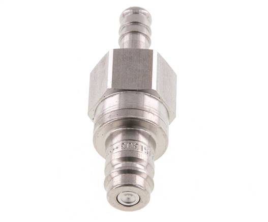 Stainless steel DN 10 Air Coupling Plug 9 mm Hose Pillar Double Shut-Off