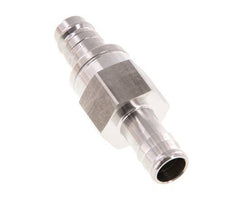 Stainless steel 306L DN 10 Air Coupling Plug 13 mm Hose Pillar Double Shut-Off