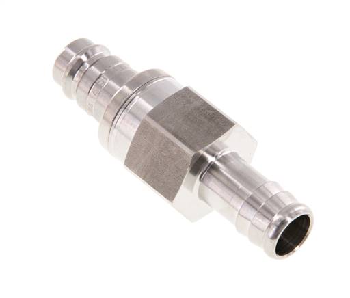 Stainless Steel 316L DN 10 Air Coupling Plug 13 mm Hose Pillar Double Shut-Off