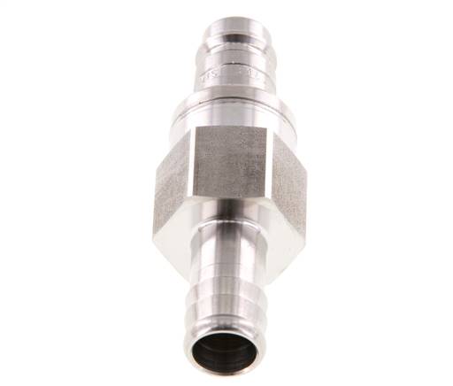 Stainless Steel 316L DN 10 Air Coupling Plug 13 mm Hose Pillar Double Shut-Off