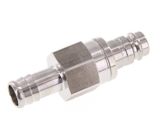 Stainless steel 306L DN 10 Air Coupling Plug 13 mm Hose Pillar Double Shut-Off