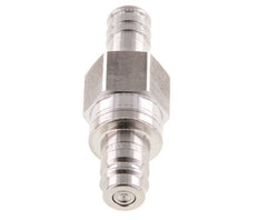 Stainless Steel 316L DN 10 Air Coupling Plug 13 mm Hose Pillar Double Shut-Off