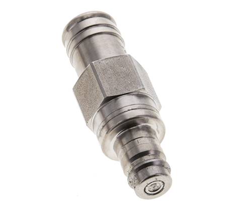 Stainless Steel 316L DN 10 Air Coupling Plug 19 mm Hose Pillar Double Shut-Off