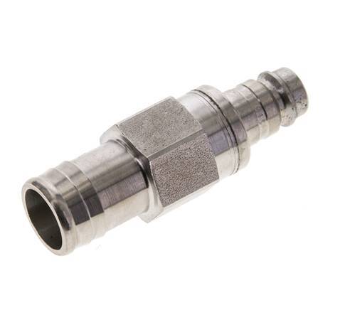 Stainless Steel 316L DN 10 Air Coupling Plug 19 mm Hose Pillar Double Shut-Off