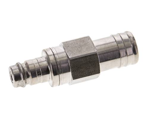 Stainless Steel 316L DN 10 Air Coupling Plug 19 mm Hose Pillar Double Shut-Off