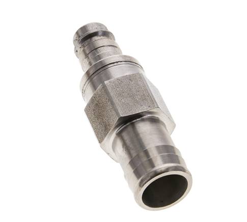 Stainless Steel 316L DN 10 Air Coupling Plug 19 mm Hose Pillar Double Shut-Off