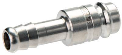 Stainless steel 306L DN 10 Air Coupling Plug 9 mm Hose Pillar Double Shut-Off