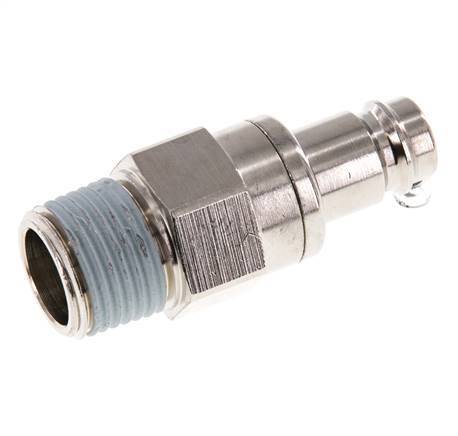 Nickel-plated Brass DN 10 Air Coupling Plug R 1/2 inch Male Double Shut-Off