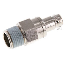 Nickel-plated Brass DN 10 Air Coupling Plug R 1/2 inch Male Double Shut-Off