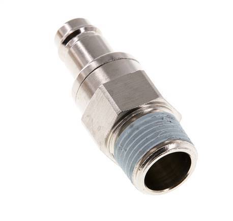 Nickel-plated Brass DN 10 Air Coupling Plug R 1/2 inch Male Double Shut-Off