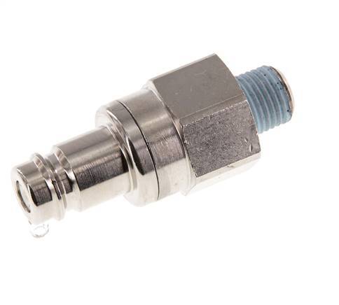 Nickel-plated Brass DN 10 Air Coupling Plug R 1/4 inch Male Double Shut-Off